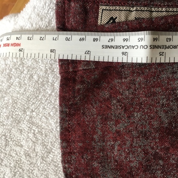 Men's medium William Rast button up shirt Justin Timberlake red wine color - Picture 11 of 13